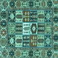 thumbnail image 1 of Ahgly Company Indoor Square Persian Turquoise Blue Traditional Area Rugs, 8' Square, 1 of 4