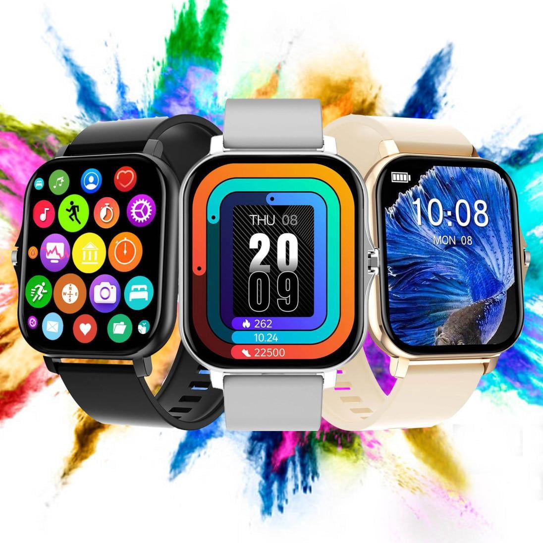 Wmkox8yii 1.7" Smart Watch for Men Women with Bluetooth Call,Make Calls and Text Reply,AI Control,Fitness Tracker,Compatible iOS and Android,IP67 Waterproof,3 Days Use,Multiple Languages
