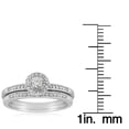 thumbnail image 5 of SuperJeweler 1/4ct Pave Diamond Bridal Set, Round Brilliant Center In Sterling Silver For Women, 5 of 6