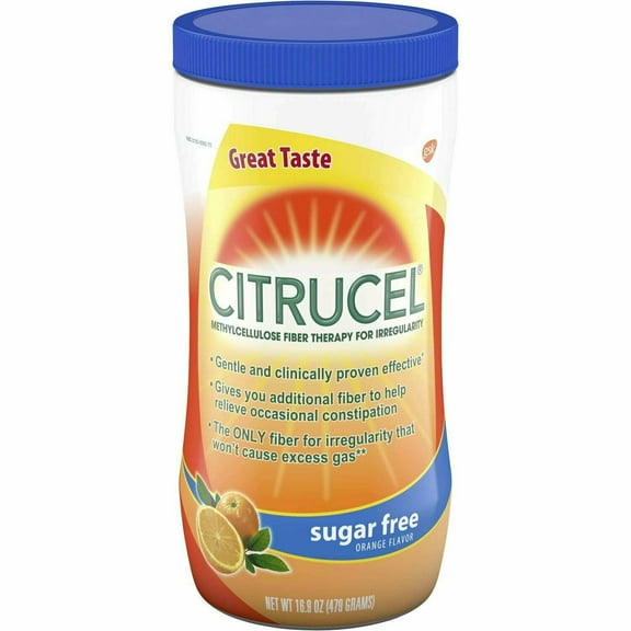 2 Pack Citrucel Sugar Free Orange Methylcellulose Fiber Therapy NEED UPDATE for Regularity, 16.9 ounce