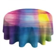 thumbnail image 4 of Colorful Watercolor Stripe Pattern Round Tablecloth 60"x60",Wrinkle Wipeable Table Cloth for Kitchen Dining Room Picnic Patio Party, 4 of 6