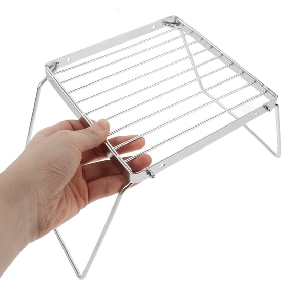 WRISTBIQUE Multi Functional Stainless Steel Campfire Grill Stand for Bbq and Camping Use