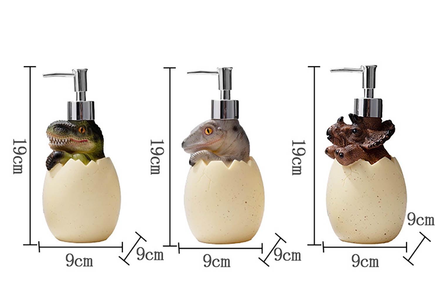 WiMiFar Dinosaur Tyrannosaurus Rex Triceratops Velociraptor Soap Dispenser, 560ml