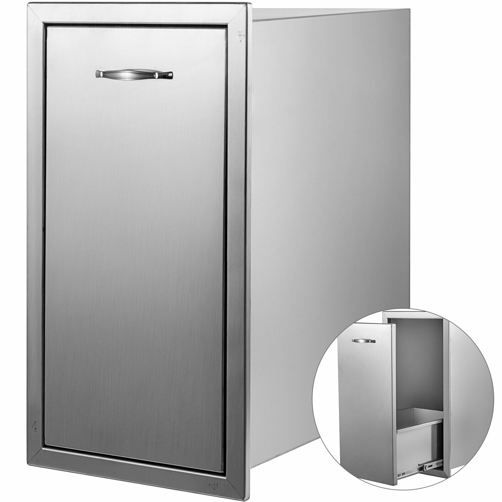 VEVOR 26" X 13.5" Drawer Outdoor Kitchen BBQ Island Narrow Trash Bin