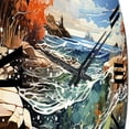 thumbnail image 3 of Designart "Surf and Turf at the Beach II" Beach Oversized Wall Clock, 3 of 5