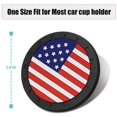 thumbnail image 2 of 2 Pack American Flag Cup Holder Coasters Car Interior Accessories - Silicone Anti Slip Cup Mat for US Flag for All Vehicle Models (Set of 2, 2.75" Diameter) American flag, 2 of 6