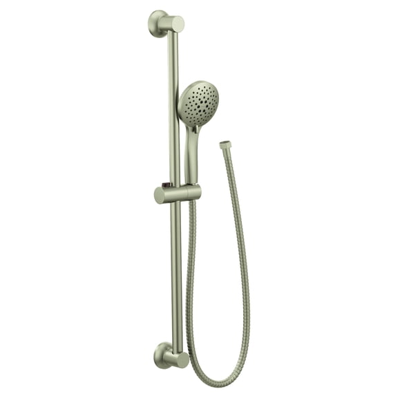Moen Brushed Nickel Eco-Performance 5-Function Handheld Removable Shower Head, Adjustable 30-Inch Slide Bar and 69-Inch Long Hose
