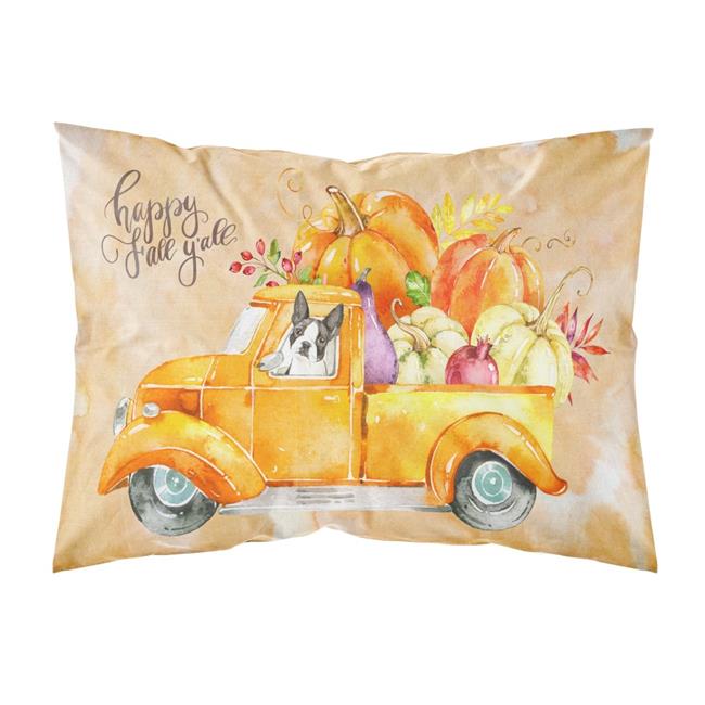 Carolines Treasures CK2610PILLOWCASE Fall Harvest Boston Terrier Fabric Standard Pillowcase