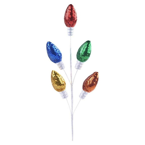 26" Sequin Light Bulb Spray: Traditional