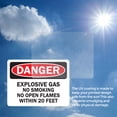 thumbnail image 6 of (2 Pack) Explosive Gas No Smoking or Open Flames Within 20 Feet OSHA Danger Sign, 6 of 7