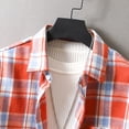 thumbnail image 3 of PEASKJP Mens Shirt Mens Winter Dress Long Sleeve Button Up Shirt (Orange,XXL), 3 of 5