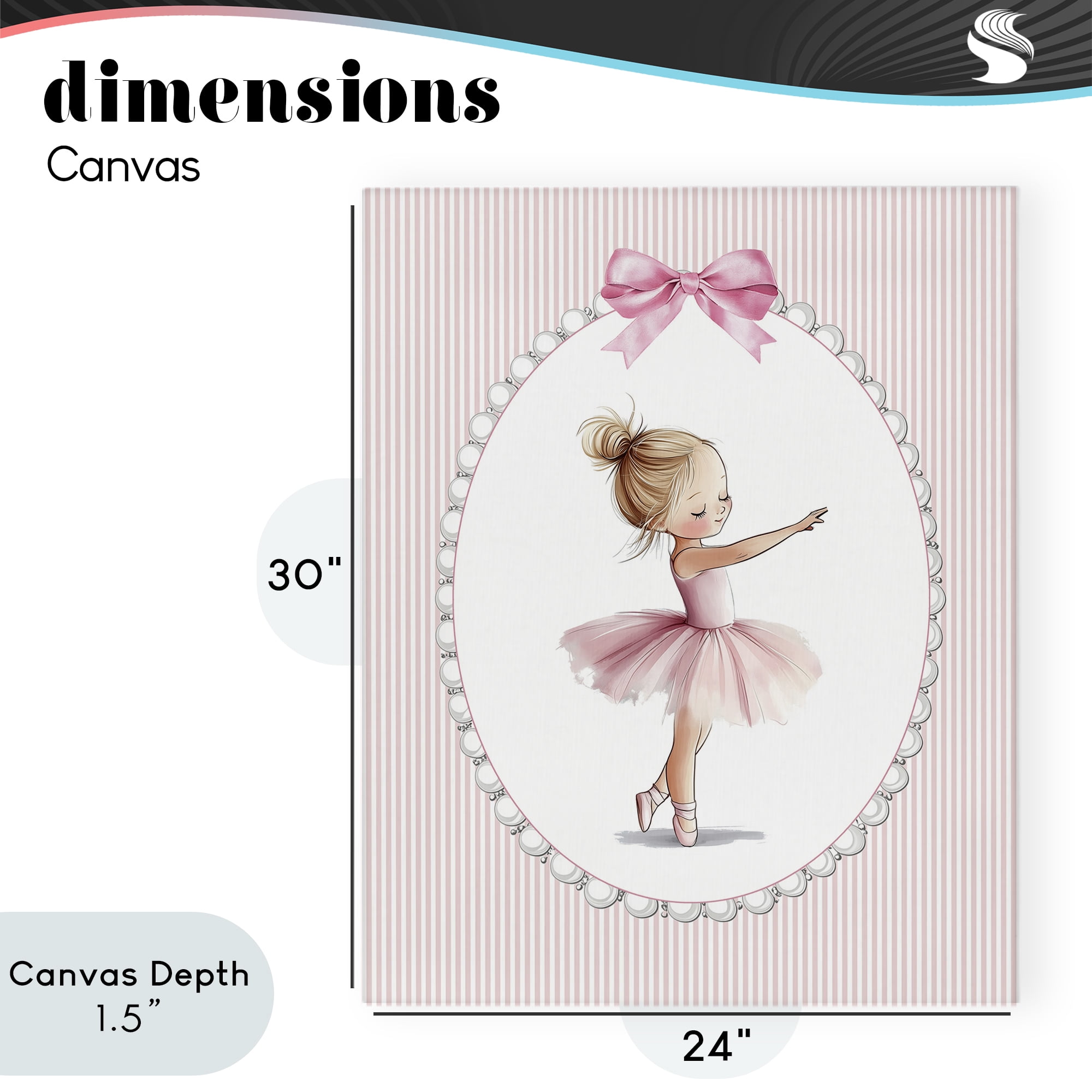 Stupell Industries Blush Pink Ballerina Canvas Wall Art, design by Christine Simpson Art
