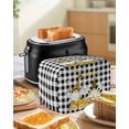 thumbnail image 4 of Daisy Bees Gnomes Toaster Cover 4 Slice, Large Kitchen Appliance Covers, Black White Plaid Farmhouse Toaster Oven Cover with Loop, Bread Machine Cover Polyester Dust Cover Protection, 4 of 4