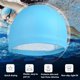 thumbnail image 5 of Gorro de natación de 2 piezas Gorro de natación con protección para los oídos Gorro de natación de PU para el cabello de mayordomo Gorro de natación de entrenamiento para adultos, Negro + azul lago, 5 of 6