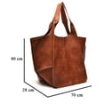 thumbnail image 6 of harmtty Oversized Bag Solid Color Large Capacity Faux Leather Vintage Foldable Tote for Vacation, 6 of 8