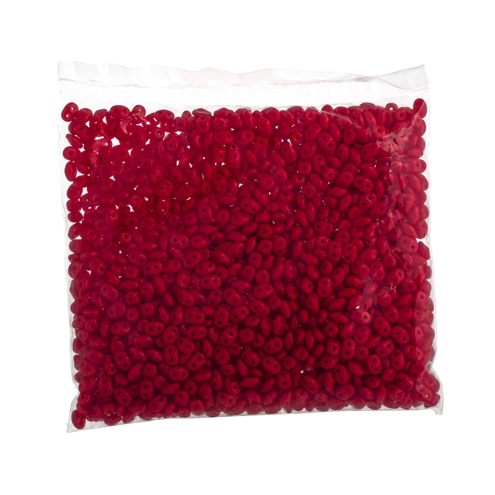 John Bead 100g Czech Glass Superduo 2-Hole Beads 2.5x5mm Opaque Coral Red