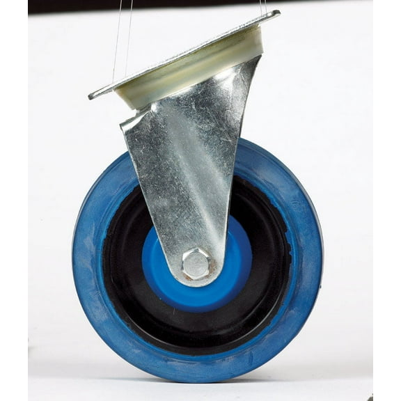 Shepherd Hardware Swivel Plate Caster - Elastic Rubber, General-Duty - 4 In, Blue