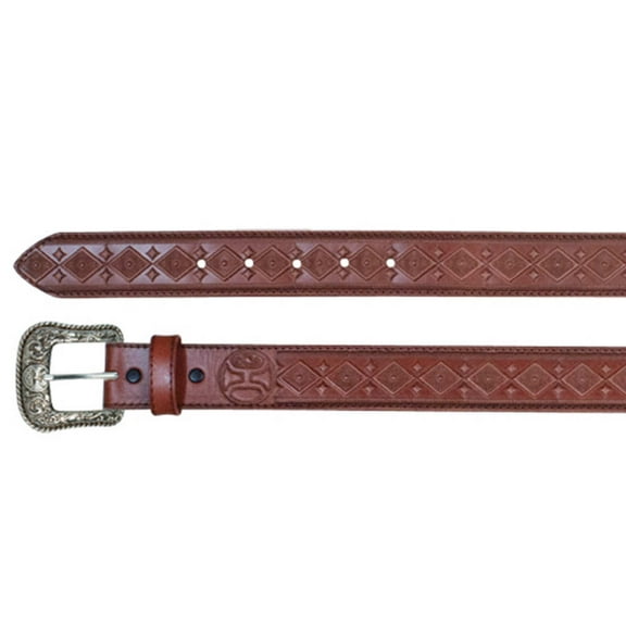 Western Trenditions Llc Mens  Hooey Diamond Tooled Belt 36 Brown