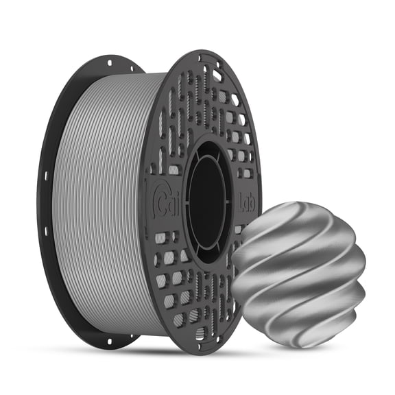 PLA Metallic 3D Printer Filament 1.75mm, Shiny Metal-Like Finish, Low Warping, Smooth Printing, 1KG Spool,Silver