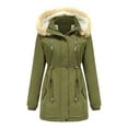thumbnail image 2 of UPPADA Long Winter Coats for Women Knee Length Extreme Cold Weather Outwear Thicken Faux Fur- Lined Jacket Overcoat, 2 of 6