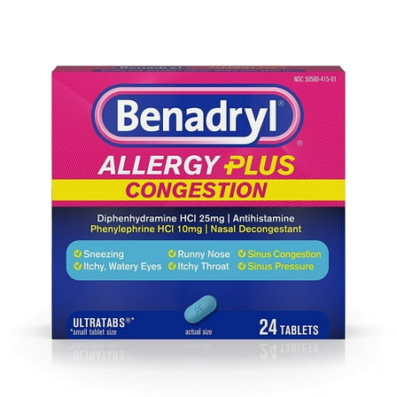 3 Pack - Allergy Plus Congestion Ultra Tablets 24 ea