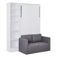 thumbnail image 5 of Harper & Bright Designs Twin Size Murphy Bed with Sofa, Wall Bed with Cushion, Murphy Bed with Shelves for Bedroom Guestroom Small Room, White, 5 of 15