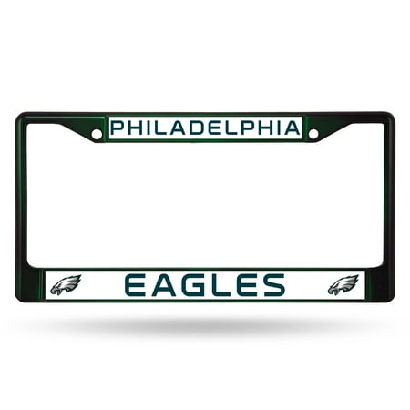 Philadelphia Eagles NFL Licensed Green Painted Chrome Metal License Plate Frame