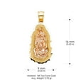 thumbnail image 3 of 14K Two Tone Gold Our Lady of Guadalupe Charm Pendant with 0.9mm Wheat Chain Necklace - 18", 3 of 4