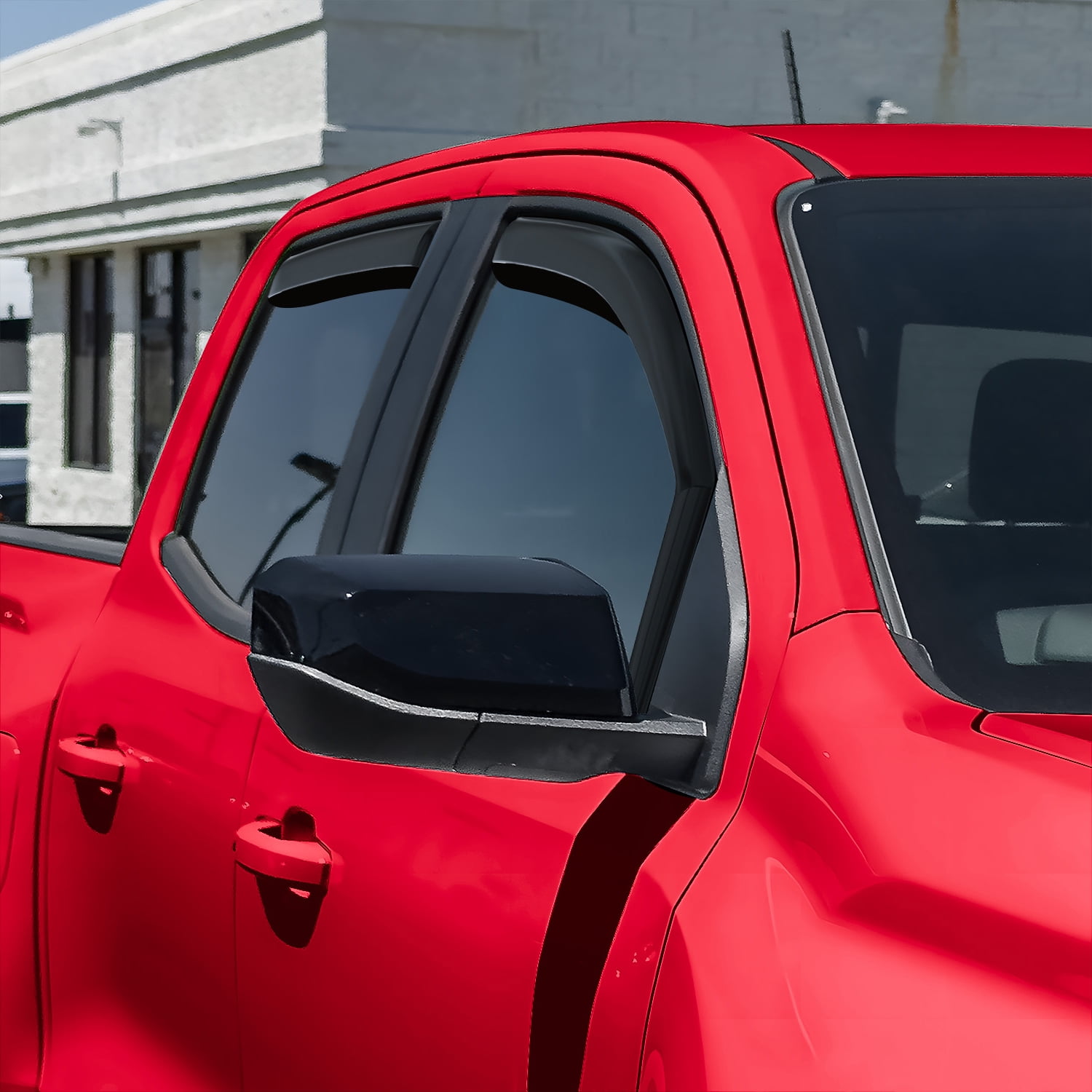 Voron Glass in-Channel Extra Durable Rain Guards for GMC Canyon 2023-2026 Crew Cab, Window Deflectors, Vent Window Visors, 4 Pieces - 201154