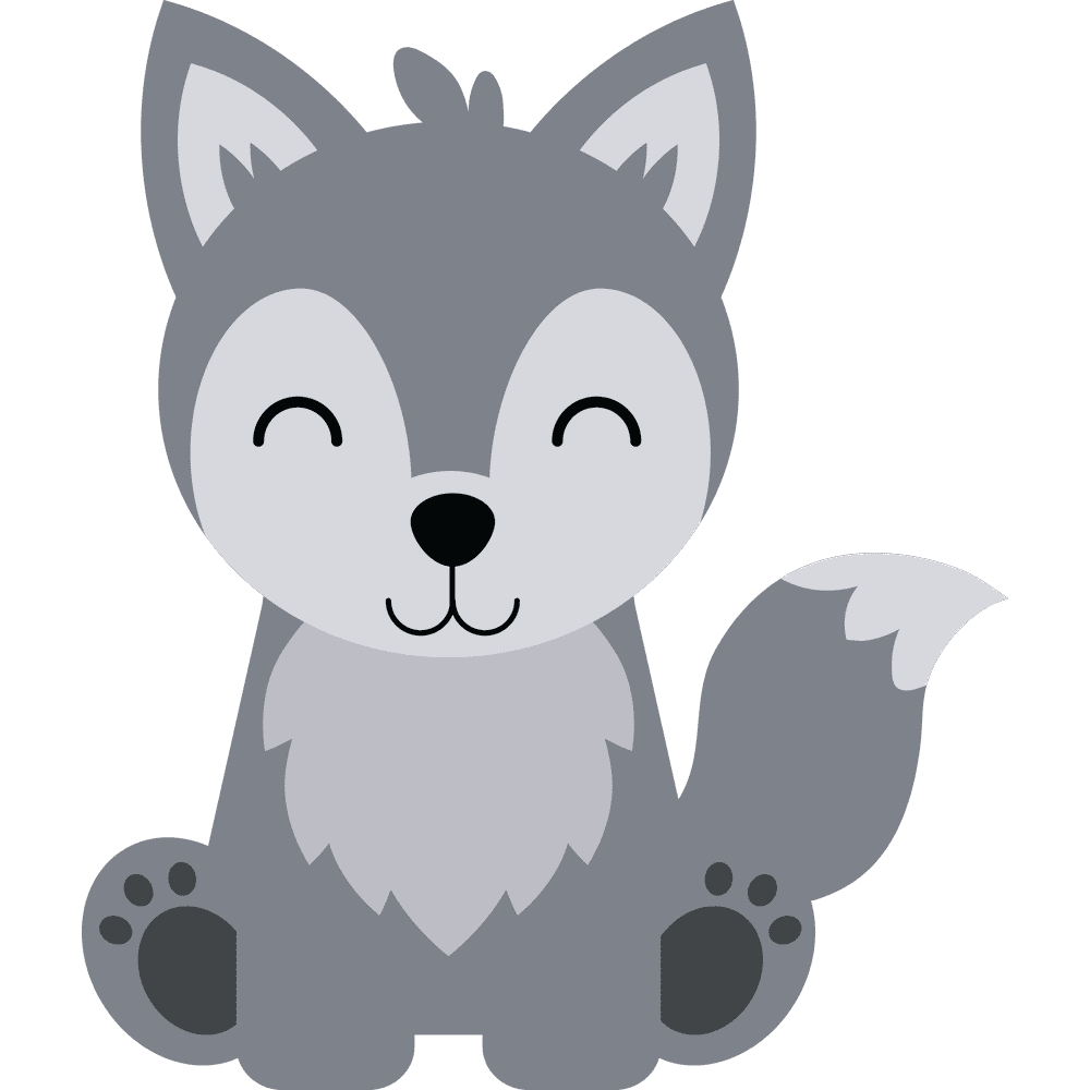 Cute Wolf Wolves Smiling Face Animal Customized Wall Decal - Custom
