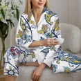 thumbnail image 6 of Honeii Flowers and Butterflies print Women's Pajama Sets Long Sleeve Button Down Sleepwear Nightwear Soft Pjs Lounge Sets-XX-Large, 6 of 7
