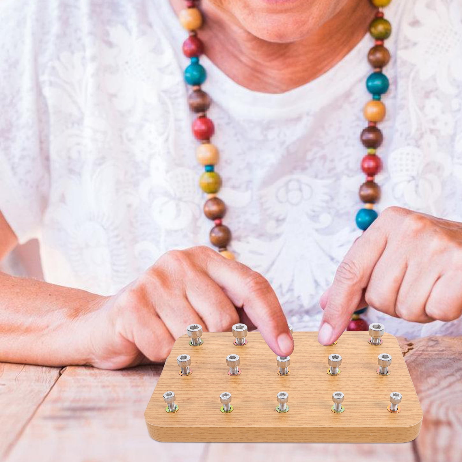 Wooden Nuts And Bolt Board For Rehabilitation Hand Eye Coordination Trainer Finger Exercise Hand Rehabilitation Tools Occupational Rehabilitation Supplies