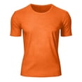 thumbnail image 4 of Avirosel Men's Pocket Basic T Shirts Casual Short Sleeve Breathable Crewneck Running Sports Mesh T-Shirt Orange, 4 of 9