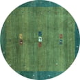 thumbnail image 1 of Ahgly Company Indoor Round Abstract Light Blue Contemporary Area Rugs, 5' Round, 1 of 4