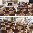 thumbnail image 6 of Vintage Patchwork 5'x7' Area Rug, Western Brown Animal Texture Plaid Washable Non-Slip Soft Rugs, Low-Pile Large Carpet for Living Room Bedroom Dining Room, Non-Shedding Accent Rug, 6 of 9