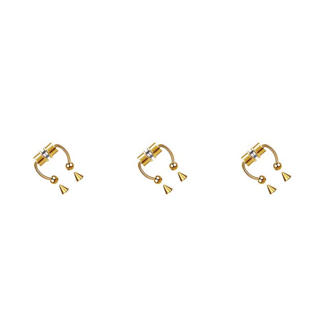 Guardurnaity 5 pares de anillos para la nariz que no perforan el segmento Tragus estilo punk tendencia cuerpo joyería aro Clip en accesorios dorados Type1 NO1 Guardurnaity CBP272946