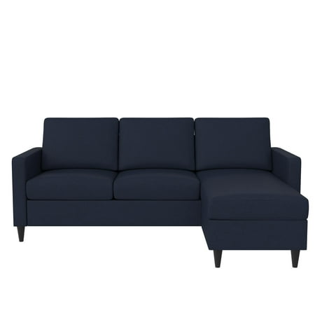 DHP Cooper Modern Sectional Sofa, Blue Linen