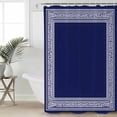 thumbnail image 5 of Navy Blue White Shower Curtain, 72" x 72", Geometric Greek Style Abstract Art Waterproof Bathroom Curtain Washable Shower Curtain Set with 12 Hooks, 5 of 6