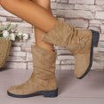 thumbnail image 4 of JUSLIO Womens Boots,Chunky Heel Boots Comfort Platform Solid Color Fashion Casual Mid Calf Boots, 4 of 9