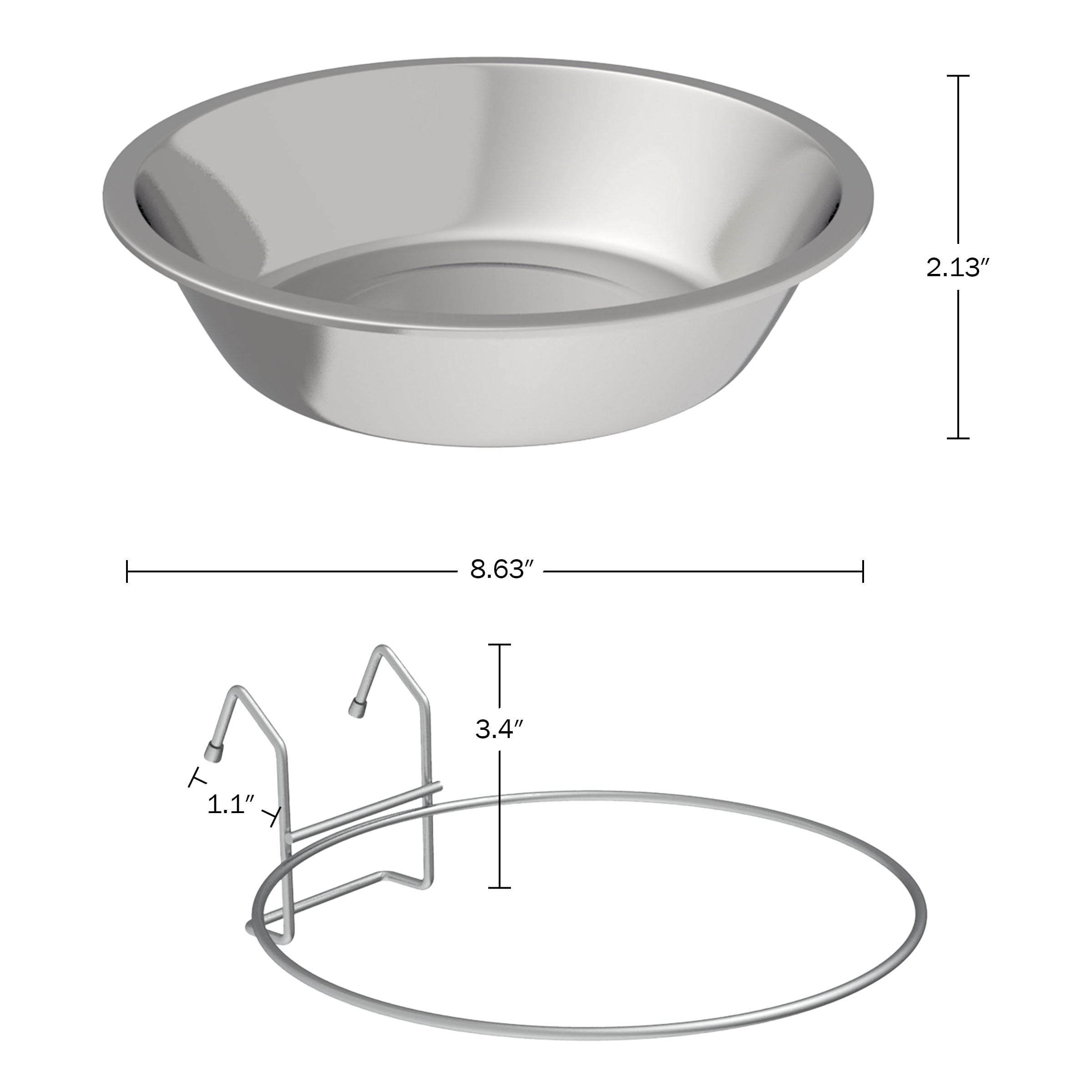 PETMAKER Set of 2 Stainless-Steel Hanging Dog Bowls - 48oz Each