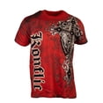 thumbnail image 1 of Konflic Men's Giant Cross Graphic MMA Muscle T-shirt - Red - Small, 1 of 2