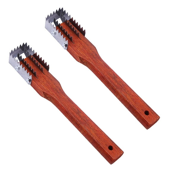 ifundom 2Pcs Wooden Handle Fish Scale Scraper Fish Scale Remover Kitchen Fish Scraper