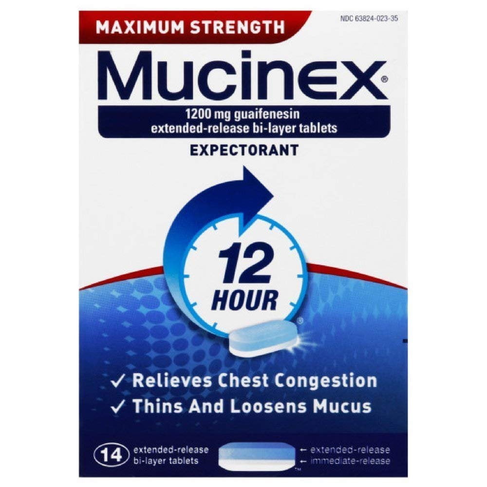 Mucinex Maximum Strength 12Hour Chest Congestion Expectorant Tablets