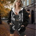 thumbnail image 5 of Garronmavis Gothic Sun Womens Fashion Tops Hoodies Smooth Loose Women Full Zip Up Oversized Sweatshirts Washable Elastic Long Sleeve Outerwear Winter Outfit with Pocket, 5 of 7