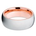 thumbnail image 2 of Silver Tungsten Wedding Ring,8mm Wedding Ring,Rose Gold Wedding Ring,Anniversary Ring,Dome Ring, 2 of 4