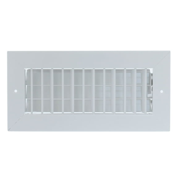 Hart & Cooley Steel Register Vertical Fins, MS Damper, 6 x 6 Inch, White