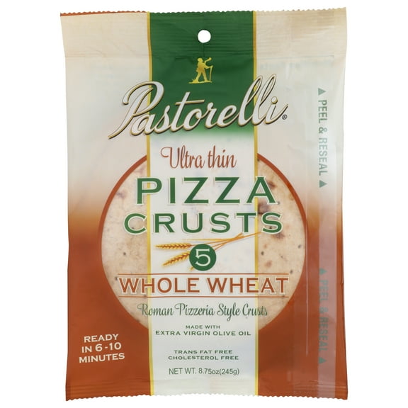 Pack of 10, Pastorelli Ultra Thin Whole Wheat Pizza Crusts, 8.75 oz