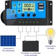 thumbnail image 5 of Controlador de carga de 30 A con pantalla LCD y dos puertos USB para baterías de plomo-ácido Regulador solar de batería PWM inteligente de 24 V/12 V, 5 of 5