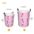 thumbnail image 3 of Daiia Pink Scarf Snowman Round Laundry Basket with Handles Thickened Waterproof Circular hamper,Dirty Clothes Storage Basket for Bedroom,Bathroom,College Dorm-, 3 of 6