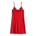 thumbnail image 4 of Wxolcjlv Solid Print Nightgown for Women Spaghetti Strap Lace Satin Sleep Dress Nightwear, 4 of 4